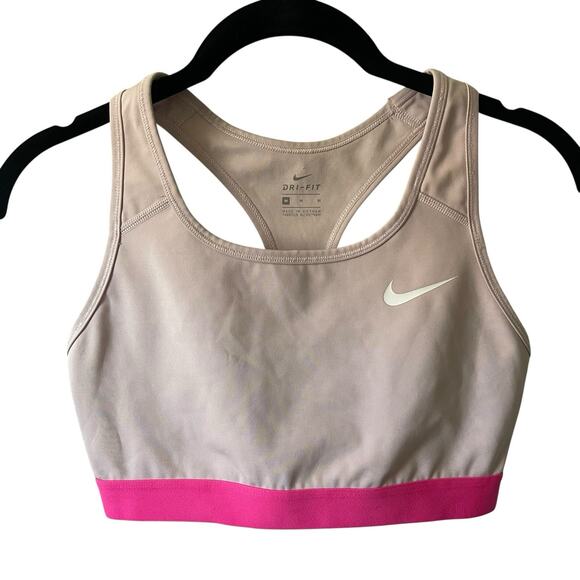 Nike Other - Nike Womens Medium Racerback Sports Bra Pink Dri-Fit Workout Activewear Basic